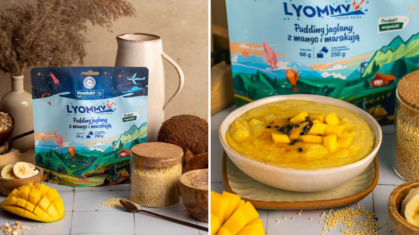 LYOMMY Pudding jaglany z mango i marakują 